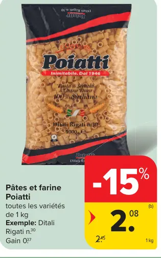 Offre: Pâtes et farine