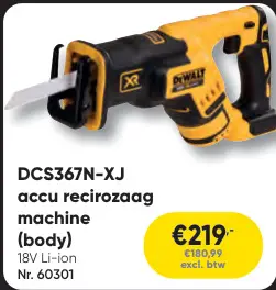 Promotie: DCS367N-XJ accu recirozaag machine