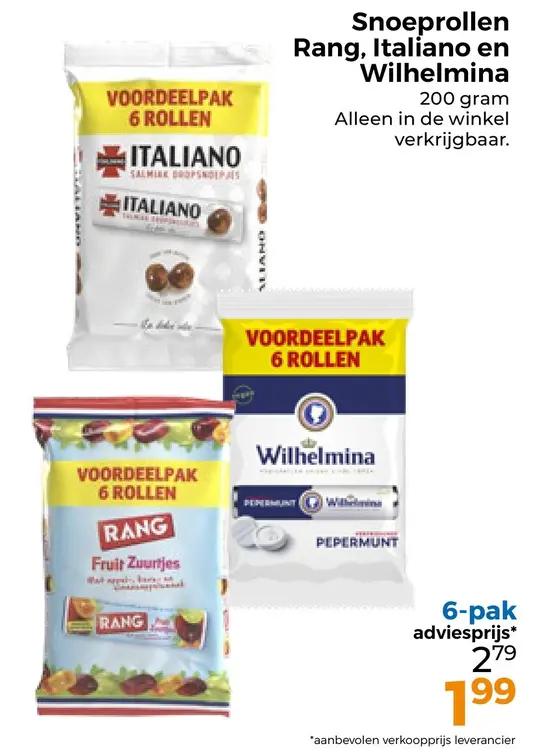 Aanbieding: Snoeprollen Rang, Italiano en Wilhelmina