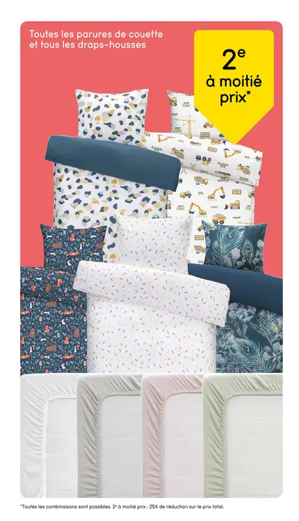 Offre: Toutes les parures de couette et tous les draps-housses