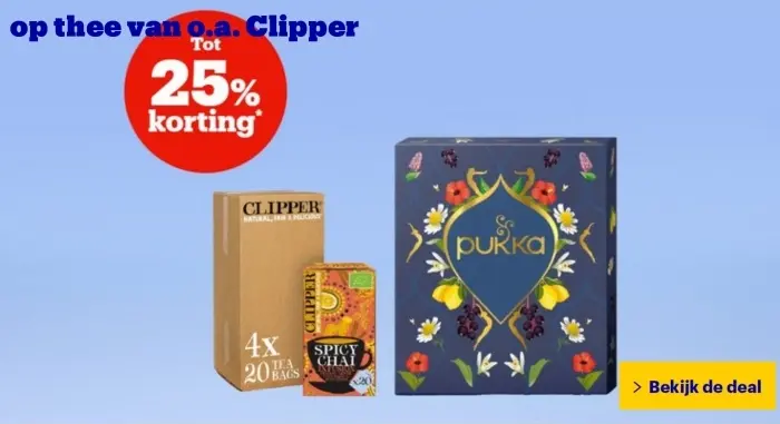 Aanbieding: Thee van o.a. clipper
