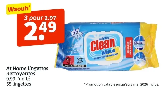 Offre: lingettes nettoyantes