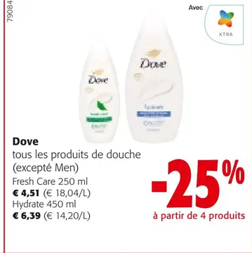 Offre: Dove tous les produits de douche
