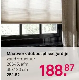 Aanbieding: Maatwerk dubbel plisségordijn
