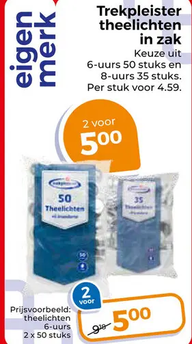 Aanbieding: Theelichten in zak