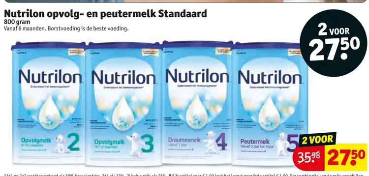 Aanbieding: Nutrilon opvolg- en peutermelk Standaard