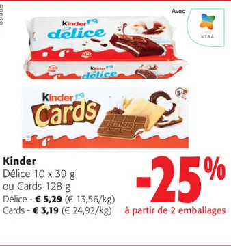 Offre: Kinder Délice ou Cards