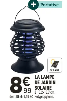 Offre: LA LAMPE DE JARDIN SOLAIRE