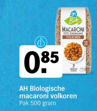 Aanbieding: AH Biologische macaroni volkoren Pak
