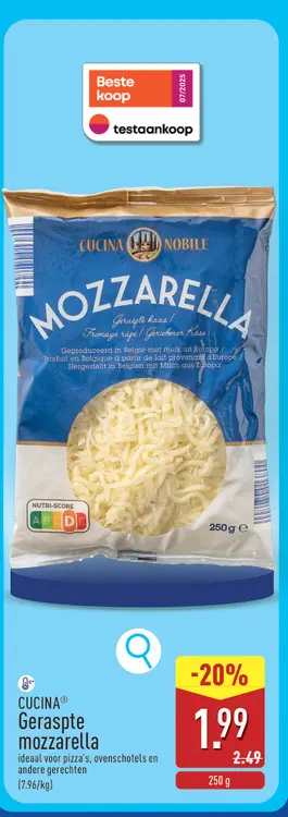 Promotie: Geraspte mozzarella