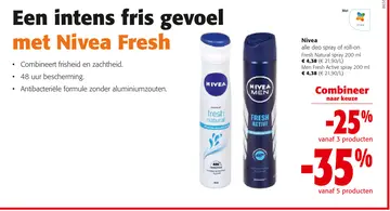 Aanbieding: Nivea Fresh Natural spray