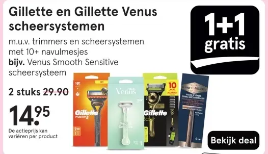 Aanbieding: Gillette en Gillette Venus scheersystemen