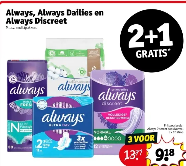 Aanbieding: Always, Always Dailies en Always Discreet