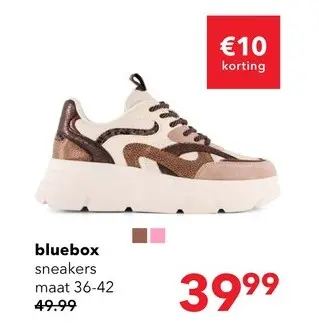 Aanbieding: Blue Box dames dad sneakers beige bruin