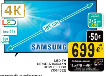 Aanbieding: Led-tv ue75du7150uxxn