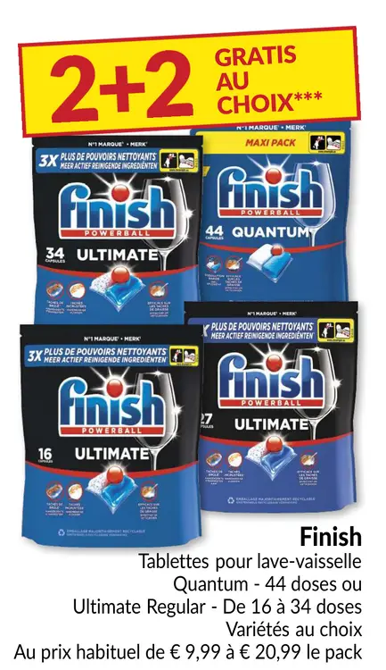 Offre: Finish Tablettes pour lave-vaisselle