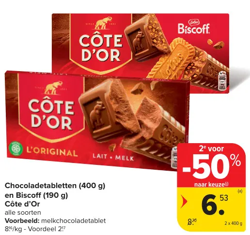 Promotie: Chocoladetabletten en Biscoff