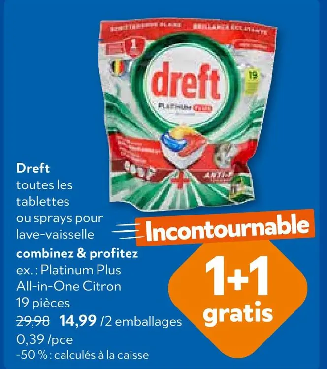 Offre: Dreft toutes les tablettes ou sprays pour lav