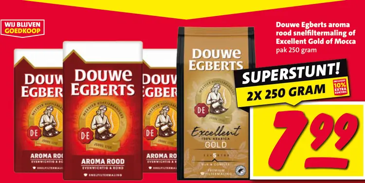 Aanbieding: Douwe Egberts aroma rood snelfiltermaling