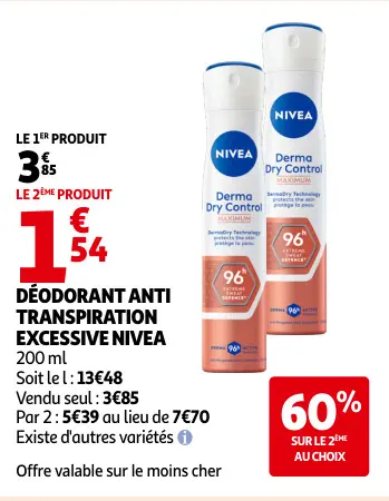 Offre: Déodorant anti transpiration excessive