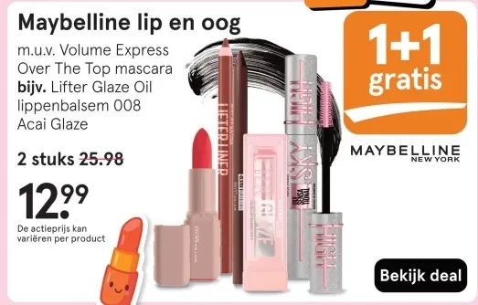 Aanbieding: Maybelline lip en oog
