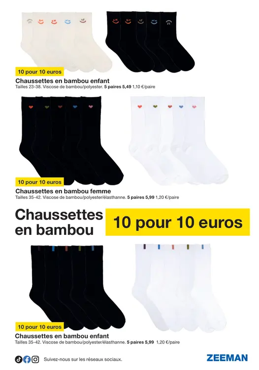 Offre: Chaussettes en bambou