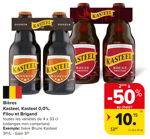 Offre: Bières Kasteel, Kasteel 0,0%, Filou et Brigand