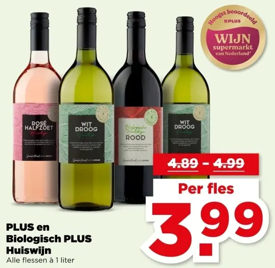 Aanbieding: PLUS en Biologisch PLUS Huiswijn