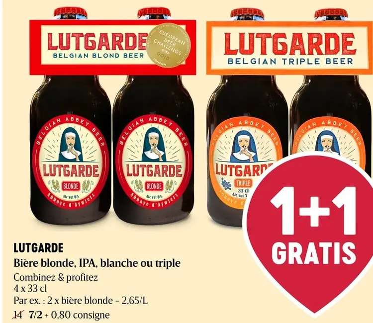 Offre: Lutgarde Bière blonde, IPA, blanche ou triple