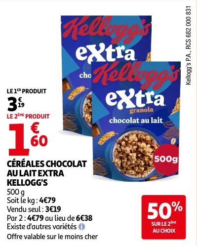 Promotie: Céréales chocolat au lait extra