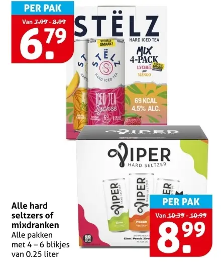 Aanbieding: Hard seltzers of mixdranken