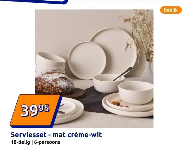 Aanbieding: Serviesset - mat crème-wit