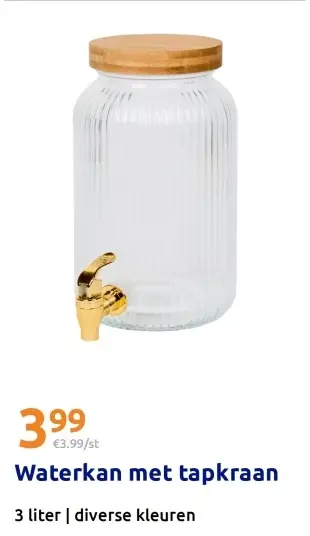 Promotie: Waterkan met tapkraan