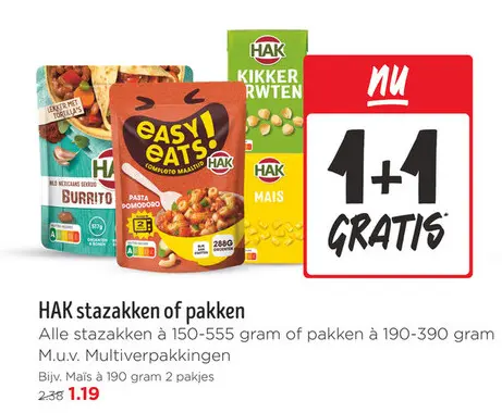 Aanbieding: HAK stazakken of pakken