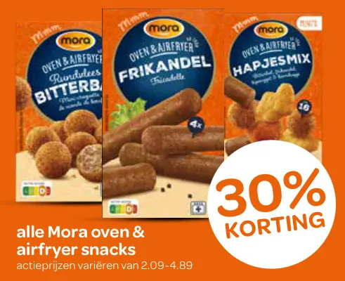 Aanbieding: Alle Mora oven & airfryer snacks