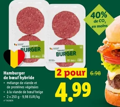 Offre: Hamburger de bœuf hybride