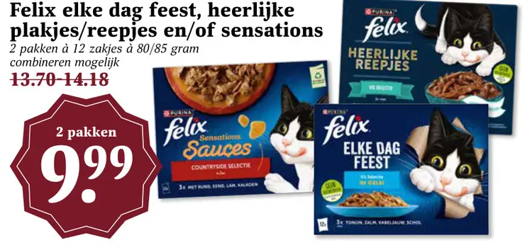 Aanbieding: Felix elke dag feest, heerlijke plakjes/reepjes en/of sensations