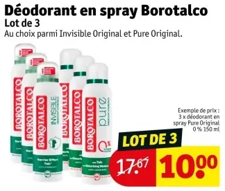 Offre: Déodorant en spray