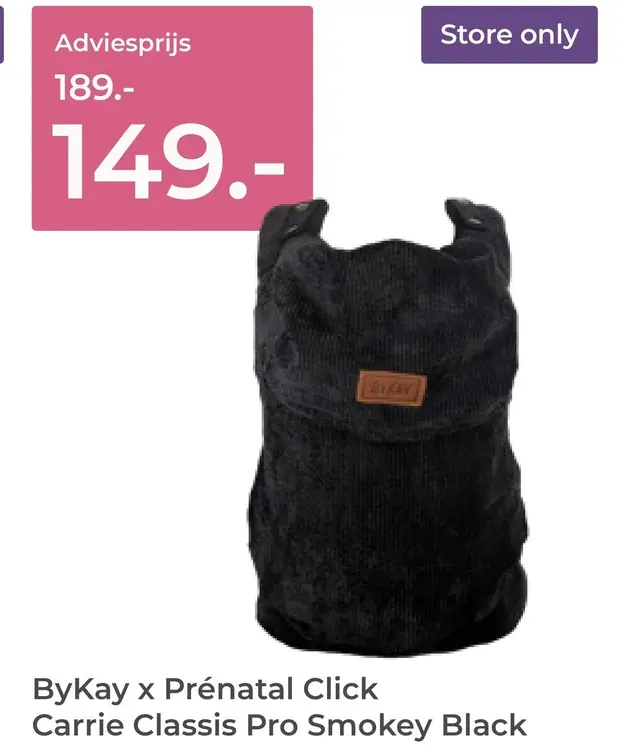 Aanbieding: ByKay x Prénatal Click Carrie Classis Pro Smokey Black
