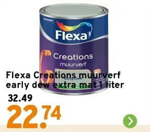 Aanbieding: Creations muurverf early dew extra mat 1 liter