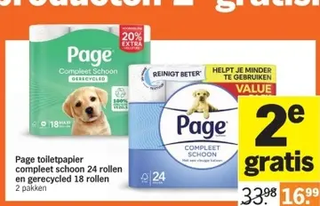 Aanbieding: Page toiletpapier compleet schoon en gerecycled