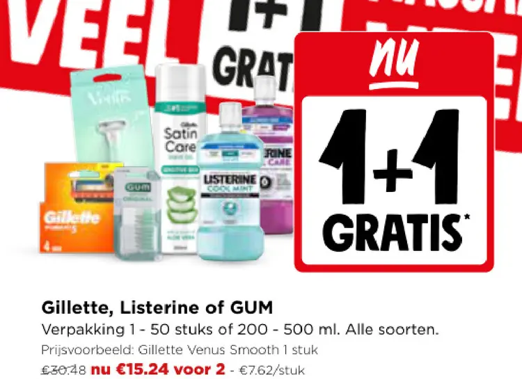 Promotie: Gillette, Listerine of GUM 