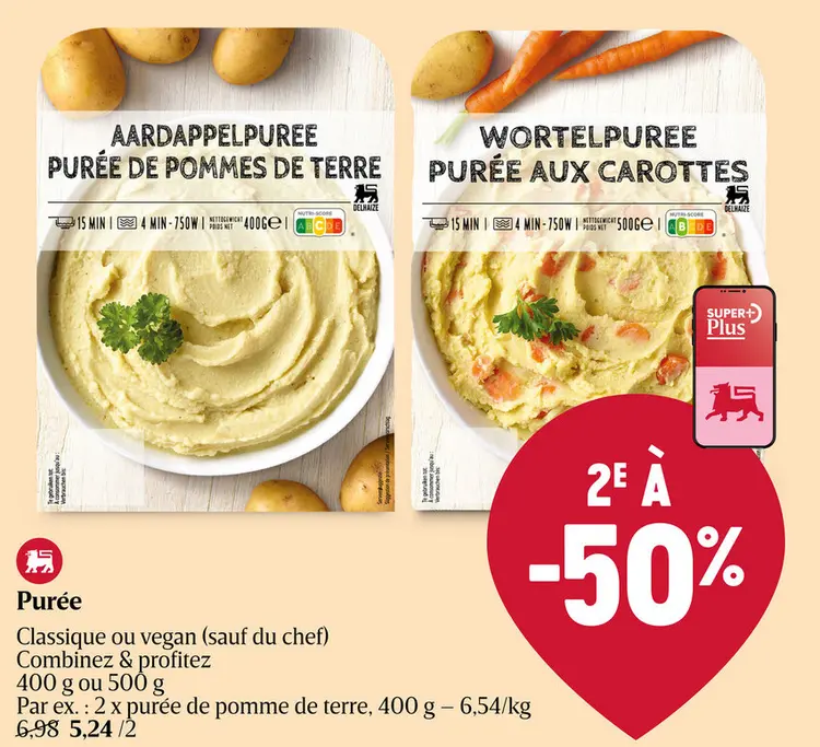 Offre: Purée de pommes de terre / Purée aux carottes