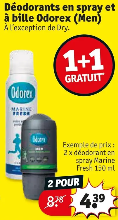 Offre: Déodorants en spray et à bille
