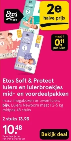 Aanbieding: Soft & Protect luiers en luierbroekjes mid- en voordeelpakken