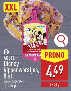 Promotie: Disney-kippenworstjes