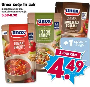 Aanbieding: Unox soep in zak