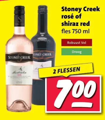 Aanbieding: Stoney Creek rosé of shiraz red