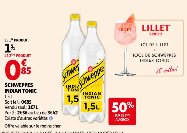 Offre: Schweppes indian tonic