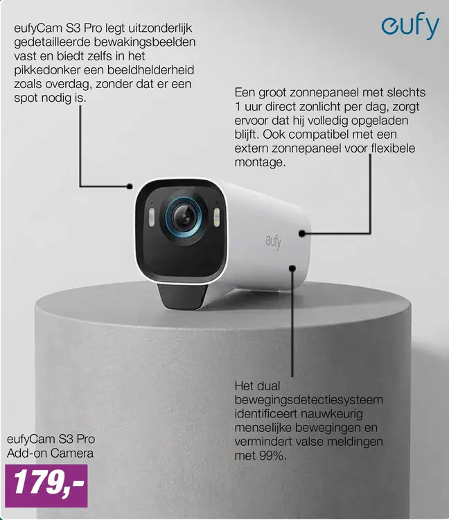 Aanbieding: eufy eufyCam S3 Pro Add-on Camera